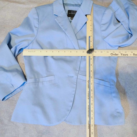 The Limited Womens Blazer Jacket Medium Blue Pattern Lined Career Girlboss - Picture 12 of 14